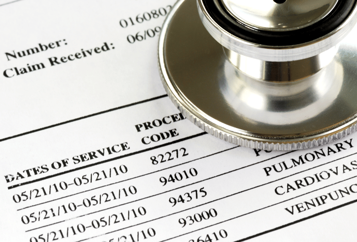 Stethoscope on Claim paper Stethoscope on Claim paper